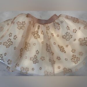 Janie and Jack Cream and Gold Floral Skirt